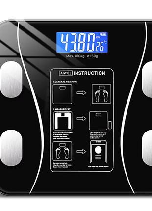 Підлогові розумні фітнес-ваги bluetooth до 180 кг a-8003 / смарт-ваги з додатком