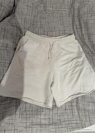 Шорти h&m білі трикотажні, 100% бавовна, розмір m