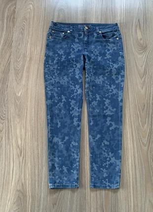 Женские стрейчевые джинсы с камуфляжным принтом michael kors izzy cropped skinny