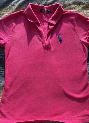 Polo ralph lauren жіноче поло рожеве m 100% котон
