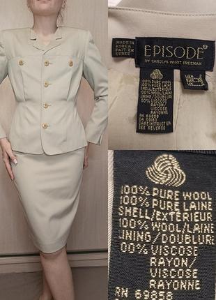 Вовняний діловий костюм зі спідницею