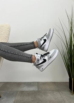 🌺жіночі кросівки nike air force mid utility white grey