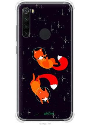 Чехол на xiaomi redmi note 8 лисички в космосе "4519sp-1787-7673"