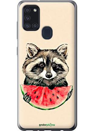 Чехол на samsung galaxy a21s a217f енотик с арбузом "4605u-1943-7673"