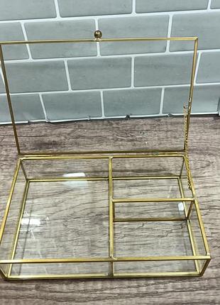 Стеклянная витрина-шкатулка в стиле ар-деко органайзер для украшений, декора