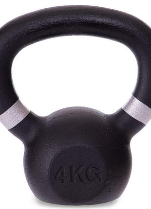 Гиря тренувальна чавунна 4 кг generation fitness ff51f2-4kg для функціонального тренінгу, силових тренувань, кросфіту
