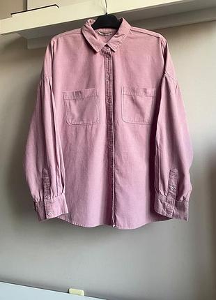 Пудрова вельветова сорочка