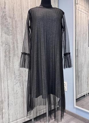 Сукня вечірня чорна з люрексною утепленою підкладкою м-л