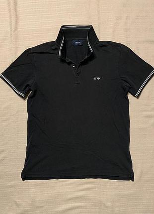 Armani jeans поло чорне розмір s, оригінал — відмінний стан