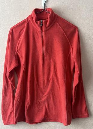 Жіноча флісова кофта червона з високим коміром