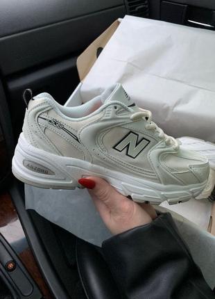 Кроссовки new balance 530 бежевые из кожи