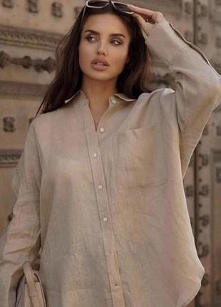 Базовая льняная рубашка от zara р. xs