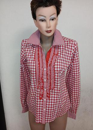 Большой выбор баварской одежды. рубашка,блуза женская баварская, винтажная в красную клетку.