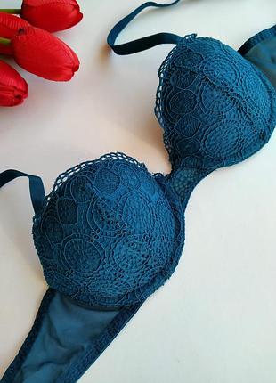 Кружевний ізумрудний бюстгалтер la senza, eur 70a