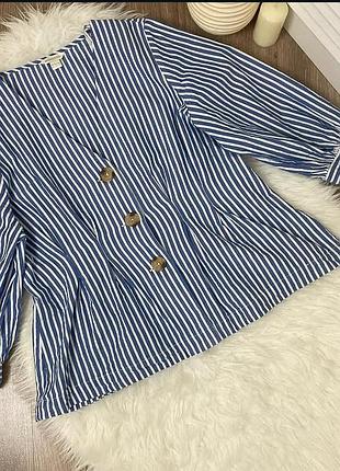 Котонова блуза в полоску приталена ідеальна блуза
