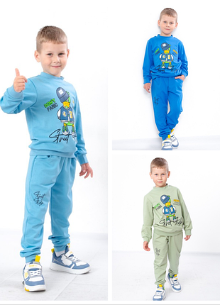 Легкий демісезонний спортивний костюм для хлопчика,двонитка, стильний костюм для хлопчика двонитка