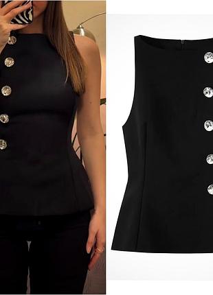 Топ zara, iз гудзиками зi стразами.