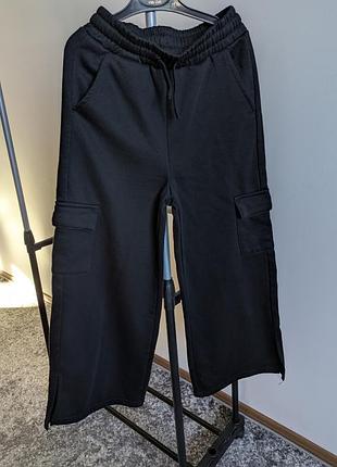 Брюки черные палаццо карго 9-10