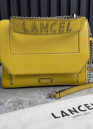 Ninon lancel flap bag crossbody женская сумка кроссбоди кожа оригинал