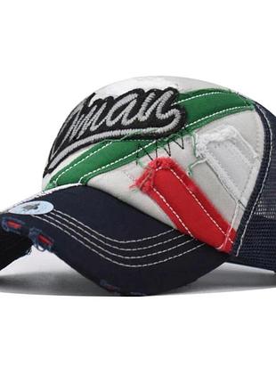 Кепка тракер логотип oman (оман) с сеточкой темно-синий, унисекс wuke one size