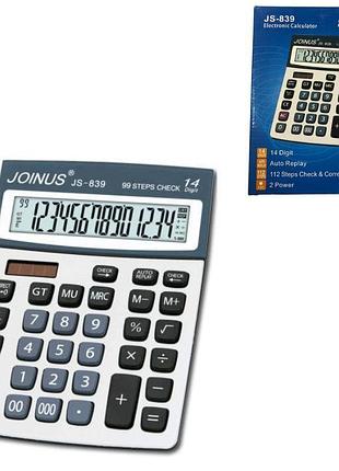 839 js калькулятор joinus, 2 батареи, автоматический повтор, в коробке