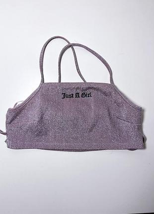 Блискучий топ на завʼязках just a girl