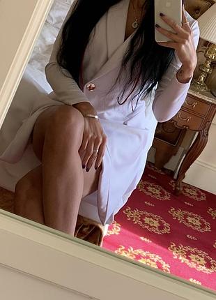 Платье-пиджак полиестер молочное s размер