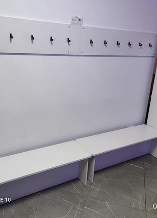 Обладнання роздягалки. вішалка, лавки, шафа локер 3400 мм довжина комплекту st-159