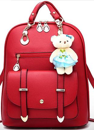 Детский рюкзак сумочка с брелком | детская сумка-рюкзак трансформер | сумка рюкзак подростковый для девочек