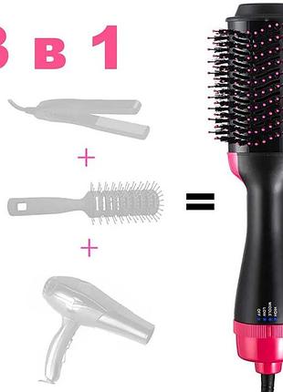 Фен щетка расческа 3в1 one step hair dryer 1000 вт 3 режима выпрямитель для укладки волос стайлер с функцией ионизации
