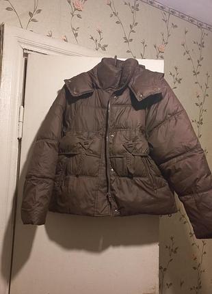 Коричнева демисезонна жіноча куртка з капюшоном