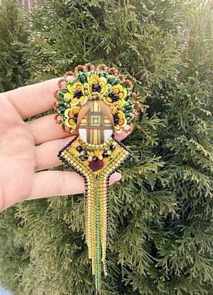 Брошка берегиня мотанка