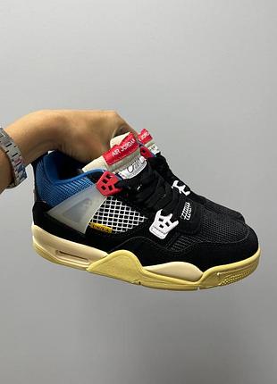 😍 женские кроссовки nike union la x air jordan 4 retro ‘off noir’
