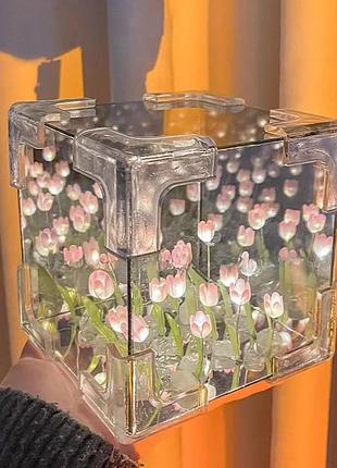 Светильник куб с тюльпанами 3d собери сам