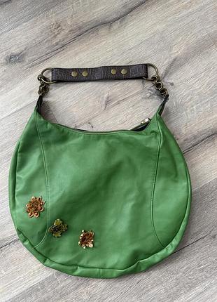 Сумка зелена кругла