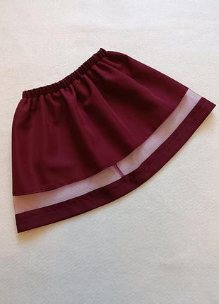 Спідничка бордова до вишиванки на дівчинку р. 122