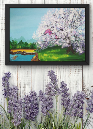 Картина «весна для всіх» — авторський живопис, 30×42 см (а3)