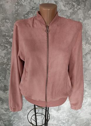 Бомбер ветровая из замши 44 р