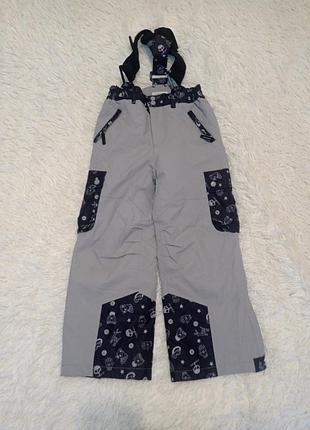 Серый весенний полукомбинезон 🔹 защита от дождя и грязи 🔹 для ребенка 4-5 лет