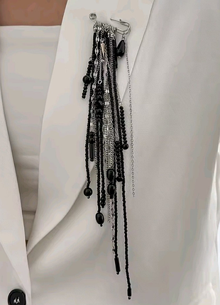 Мод_готическая брошь, булавка с кистями, капля, кровь, цепочки, готика, ожерелье
