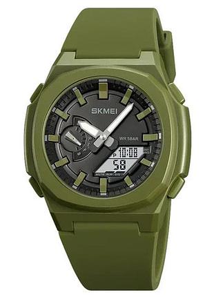 Часы наручные 2091agwt skmei, army green-white