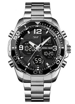 Часы наручные 1649si skmei, silver, dualtime