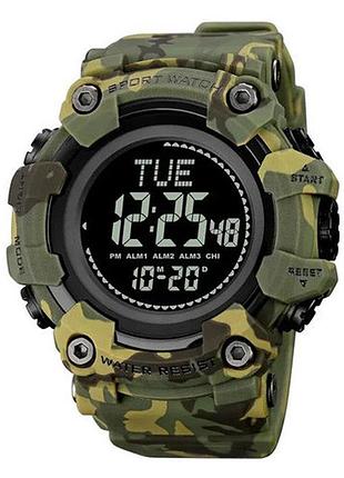 Часы наручные 2037cmgn skmei, army green camo, compass