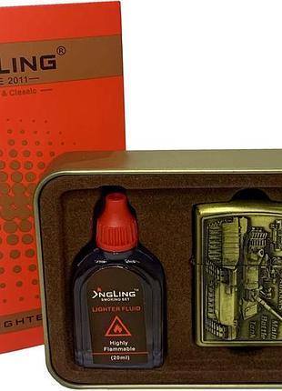 Зажигалка. подарочный набор "танк m1a2 abrams" 3в1 (hl-370-2)