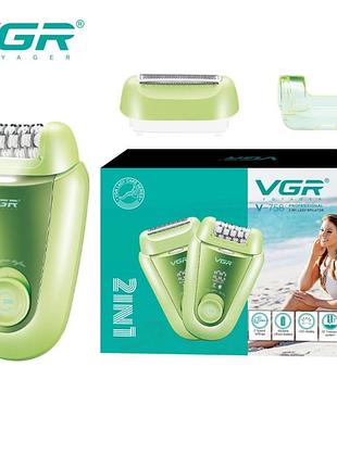 Эпилятор vgr green 2 в 1 v-758, 2 насадки