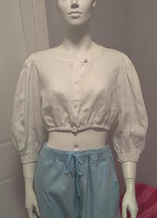 Винтажная красивая льняная блуза бохо/ландхаус от hess frackmann.