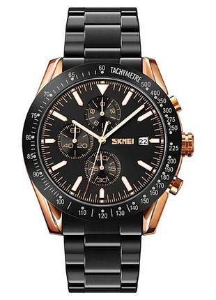 Годинники наручні 9253rgbk skmei, rose gold/black