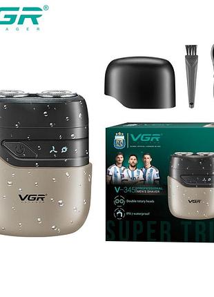 Электробритва vgr v-345 grey, роторная