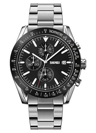 Годинники наручні 9253sibk skmei, silver black