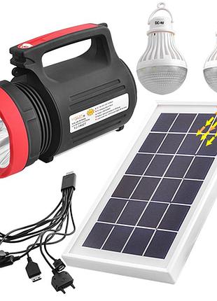 Фонарь переносной luxury 1902 t, 5w+22smd, 2 лампы 3w, power bank, встр. аккум., солнечная батарея